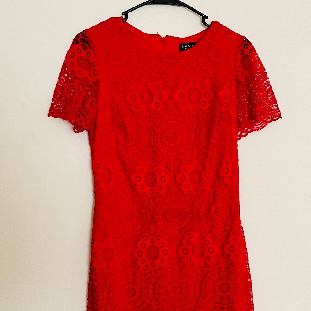 laundry by shelli segal red  Lace dress 4p